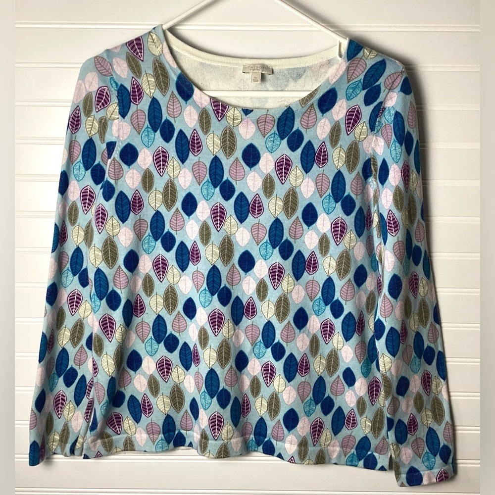 Talbots Long Sleeve Lightweight Colorful Leaves Sweater Size S/P